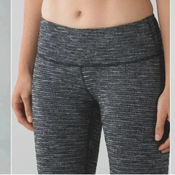 LULULEMON WUNDER UNDER III LOW RISE 28” LEGGINGS COCO PIQUE BLACK WHITE … - Picture 7 of 7